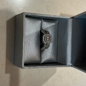 Zales Silver and Black Diamond Ring